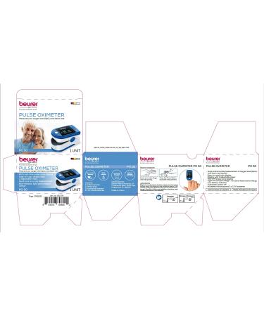 Beurer PO50 Fingertip Pulse Oximeter - Blood Oxygen & Heart Rate Monitor | Compact Lightweight Batteries & Strap Included | International Shipping - Buy Online on GoSupps.com
