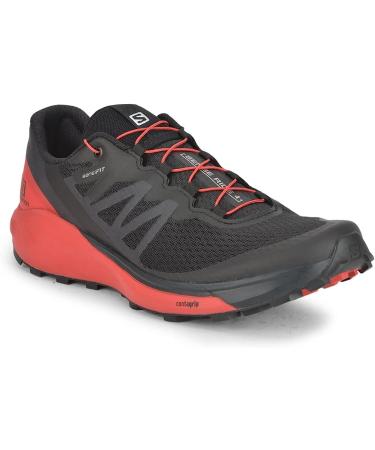 Salomon Sense Ride 4 Men's Trail Running Shoes 11.5 - Black/Goji Berry/Phantom - Buy Online on GoSupps.com