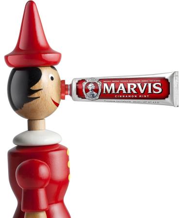 Marvis Cinnamon Mint Travel Toothpaste 25 ml Sensational tasting toothpaste that helps remove plaque with long-lasting freshness - Buy Online on GoSupps.com