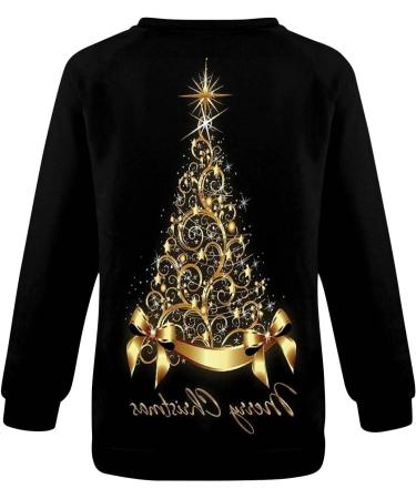 Shop Women's Santa Claus Sweater | Christmas & Ugly Moose Print Sweatshirts - XXL Black - Buy Online on GoSupps.com
