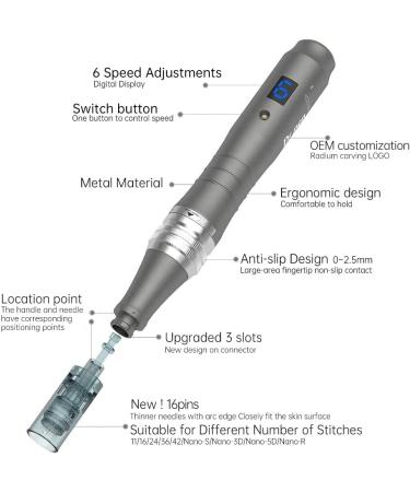 Dr Pen Ultima M8 - Professional Microneedling Derma Pen for Home Use | 2Pcs 16Pins Cartridge | Dermapen Micro Needling Kit - Buy Online on GoSupps.com