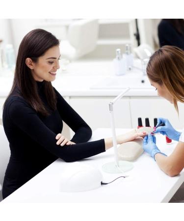 Nail Hand Pillow Pad White Nail Arm Rest Cushion Stand Waterproof Wear-Resistant Microfiber Manicure Tool with Bracket for Salon Technician Use - Buy Online on GoSupps.com
