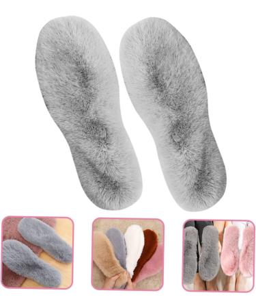 Mobestech Fluffy Soles for Women | 4 Pairs Faux Rabbit Fur Insoles | Cozy Holiday Shoe Inserts | Universal Fit Grey 28x10cm - Buy Online on GoSupps.com
