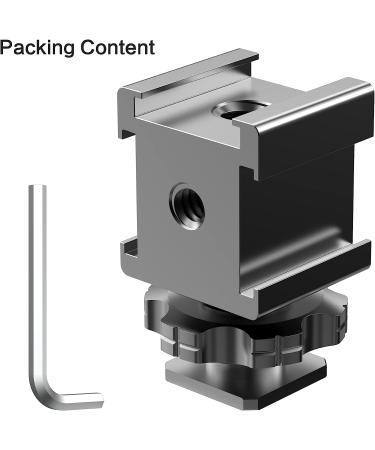 NUOBAKE 3-Side Hot Shoe Mount Adapter - 360 Swivel Triple Cold Shoe Bracket for DSLR Cameras - Buy Online on GoSupps.com
