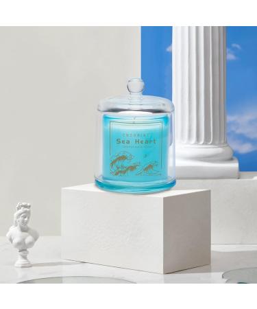 Luxury Sea Salt Scented Candles 9 oz Natural Soy Wax Aromatherapy Gifts for Women | 50 Hours Burn Time in Elegant Blue Jar - Buy Online on GoSupps.com