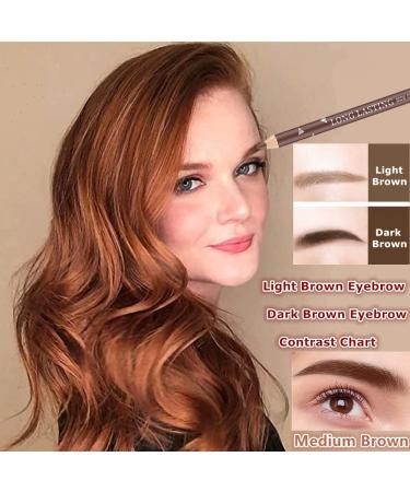 Go Ho 12 PCS Waterproof Eyebrow Pencils - Long-lasting Medium Brown Brow Tint Makeup Pen - Buy Online on GoSupps.com