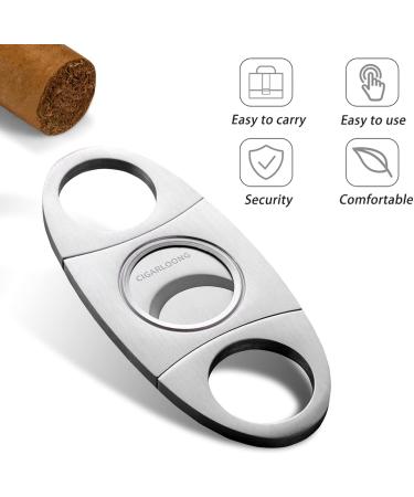 Cigar Cutter 2pcs/Pack Sharp Blade Cutter for Straight Cut and V Cut Cutter (Silver+White) - Buy Online on GoSupps.com