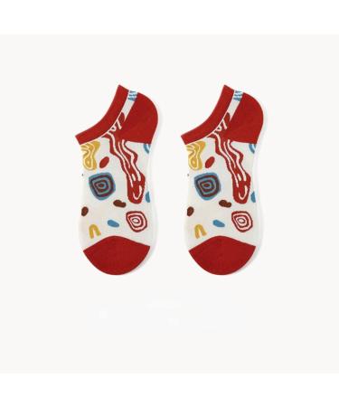 5 Pairs-Sports Invisible Socks-Beautiful Pure Cotton Breathable Short Personality Socks 5packs A Average size - Buy Online on GoSupps.com