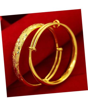 CALLARON 1pc Push Pull Bracelet Brass Wrist Jewelry Birthday Gift Couples Bracelets The Gift Baby Bangles Gold Cuff Bangle Mom Thickening Bracelet Female Bangle Simple Silver Bracelet Miss - Buy Online on GoSupps.com