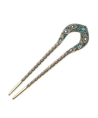 Lurrose Fashion Crystal Hair Clip Delicate U-Shaped Double Prong Chignon Hairpin Hair Accessories Hair Pin for Women Girls Ladies - Buy Online on GoSupps.com
