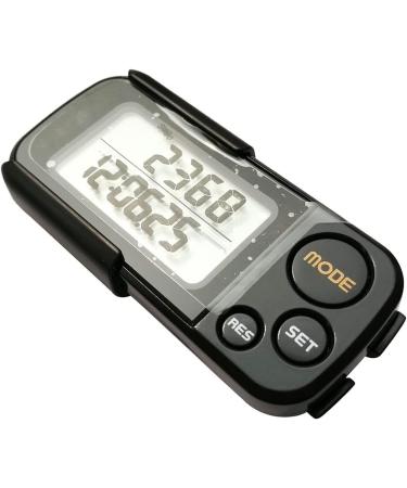 Preferred 3D Sensor Pedometer - No App No Bluetooth Simple Operation Fitness Tracker for Men & Women | Step Distance Calorie Counter with Clip - Compact & Lightweight (75mm x 32mm Black) - Buy Online on GoSupps.com