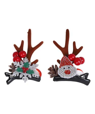 Antlers Hair Pins - Reindeer Antlers Ears Barrettes - Deer Horn Barrettes Ornament Accessories for Friends Women Family