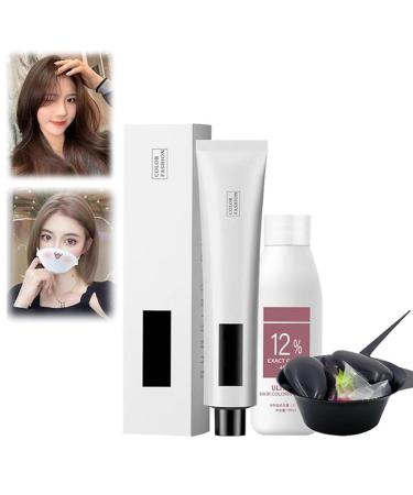 Dyemiss Hair Coloring Shampoo Brielle Hair Coloring Shampoo Natural Plant Hair Dye Shampoo No Bleaching Hair Nourishing Coloring Hair Dye (Milk tea color)