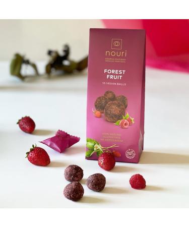 nouri Forest Fruit balls Vegan Gluten Free No Added Sugar (8 packs of 10 balls each) 800 gms - Buy Online on GoSupps.com