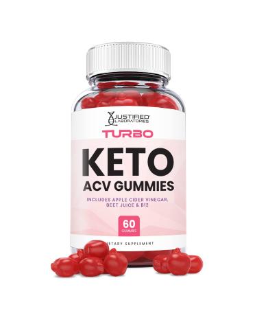 Justified Laboratories Turbo Keto ACV Gummies 1000MG Vegan Non GMO with Pomegranate Juice Beet Root B12 60 Gummys