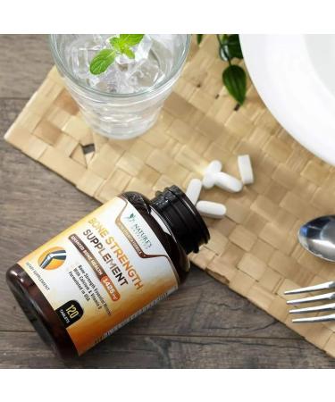 Bone Strength Support: Calcium, Vitamin D3, Magnesium - 1425mg (120 Capsules) - Buy Online on GoSupps.com