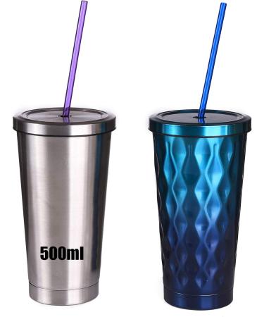 ALINK 10.5 Long Rainbow Colored Reusable Straws for 20oz/30oz Tumblers - Set of 10 with Cleaning Brush - Rainbow Colors - Buy Online on GoSupps.com