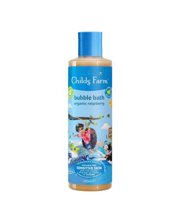 Childs Farm Kids Bubble Bath for Dry Sensitive Skin Organic Raspberry Gently Cleanses & Soothes Vegan Cruelty-Free 8.4 fl oz