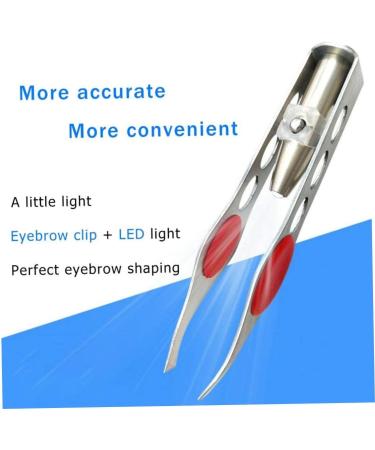1PC Tweezers With Light Stainless Steel Eyebrow Tweezer Hair Removal Spotlight Eyelash Tweezer Eyebrow Tweezer Professional Beauty Tools Illuminate Dark Areas - Buy Online on GoSupps.com