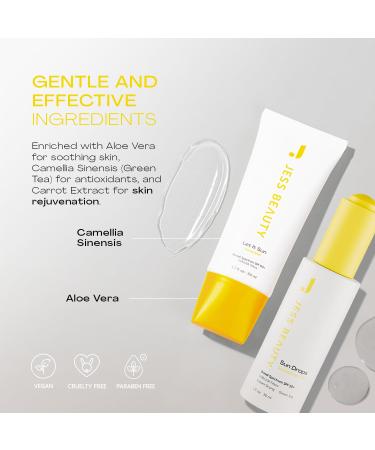 JESS BEAUTY | Sun Safe Face Sunscreen Set SPF 50+ & Sun Drops SPF 30+ | Best Skincare for Sun Protection - Buy Online on GoSupps.com