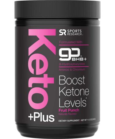 Keto Plus Exogenous Ketones with goBHB - 30 Servings | Keto Electrolyte Powder for Hydration, Energy, Focus & Ketosis | Keto Certified, Vegan Friendly (Fruit Punch)