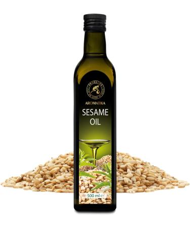 Sesame Oil 500ml - Pure Cold Pressed Oil for Cooking & Hair Care - Natural Sesamum Indicum for Food & Beauty - Buy Online on GoSupps.com