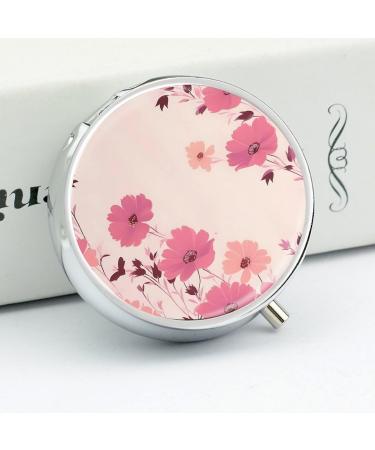 Portable 3 Compartment Pill Box - Travel-Friendly Flower Pattern Pill Organizer for Purse & Pocket - Buy Online on GoSupps.com