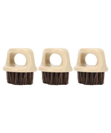3pcs Manual Shaving Brush for Men Ring Handle Soft Bristle Free Comb Styling Cleaning Tool for Barber Shop White