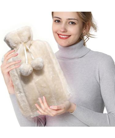 Heat bottle large 2 liters of capacity heat bag with a soft synthetic fur reference for heat therapy pain relief for back pain neck leg muscle pain - Buy Online on GoSupps.com
