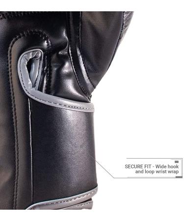 Revgear Premier Boxing Gloves for Punching, Kickboxing & Training | Gray/Black 16 OZ | Men & Women | Durable & Comfortable - Buy Online on GoSupps.com