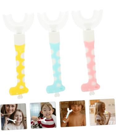 Minkissy Children's Manual Toothbrush Food-Safe Super-Soft 3 Pack in Different Colors for Gentle Cleaning - Buy Online on GoSupps.com