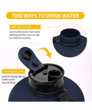 TOOFEEL Large 2.2L Water Jug - Half Gallon Reusable Bottle for Gym, BPA-Free, Leak-Proof, Black - Buy Online on GoSupps.com