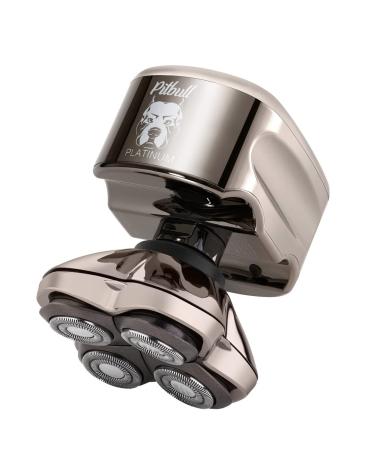 Skull Shaver Pitbull Platinum PRO Electric Razor - Wet/Dry 4 Head 4d Cordless USB Rechargeable Rotary Shaver Standard