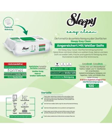 Sleepy Easy Clean Surface Cleaning Cloths - 300 High-Quality Wipes (3 Packs of 100) | Perfect for All Surfaces - International Shipping Available - Buy Online on GoSupps.com