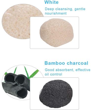 Natudeco 5 Colors Konjac Sponge Set Facial Sponge Set Round Konjac Wash Face Flutter Natural Facial Care Cleansing Gently Facial Puff - Buy Online on GoSupps.com