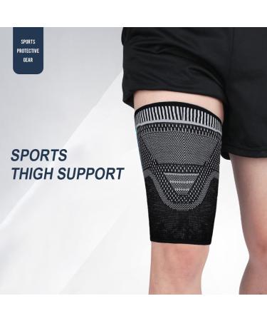 Tofbs Thigh Bandage for Men & Women - Breathable Slipproof Compression for Sports & Injury Recovery (2 Pieces Large Black) - Buy Online on GoSupps.com