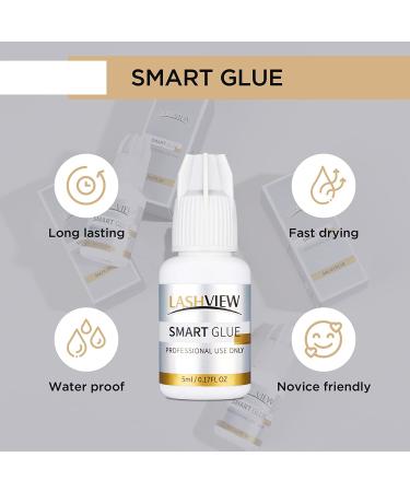 LASHVIEW 1s Extra Strong Eyelash Extension Glue 5ml - Professional Semi-Permanent Black Adhesive - Buy Online on GoSupps.com