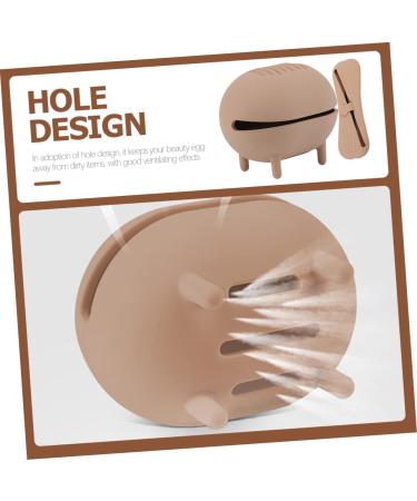 Housoutil 1 Set Silicone Beauty Tools Silica Gel Beauty Egg Storage Set Travel 7.5x5cm Khaki - Buy Online on GoSupps.com