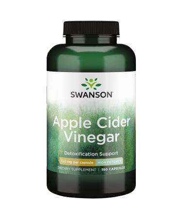 Swanson Apple Cider Vinegar Capsules - Supports Healthy Weight Loss & Digestive Health - Helps Support Metabolism and Maintain Glucose Profile - (180 Capsules  625mg Each)