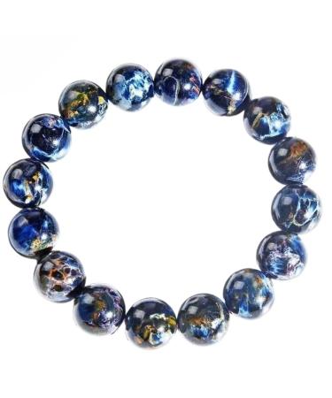 Genuine Pietersite Stone Beads Bracelet Certified Pietersite Namibia Chatoyant Gemstone Crystal Blue 10MM