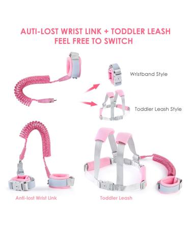 Children Safety Leash - 2.5m Anti-Lost Wrist Link for Toddlers - Pink Toddler Leash - Buy Online on GoSupps.com