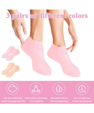 INBOLM 2pairs Silicone Moisturizing Socks Women Foot Spa Pedicure Silicone Socks Pink and Skin Color Silicone Socks for Cracked Feet Elastic Non Slip Multi Purpose - Buy Online on GoSupps.com