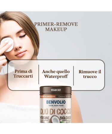 Organic Virgin Coconut Oil Food - BENVOLIO 1938 | 200 ml - Raw Cold Pressed. 100% Pure Natural Organic Coconut Oil for Hair O - Buy Online on GoSupps.com