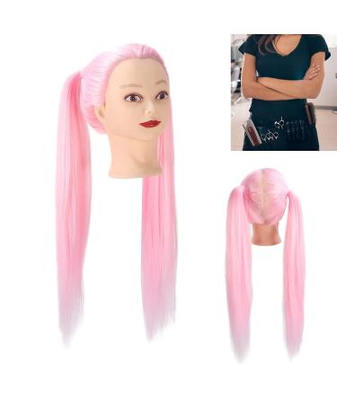 Buy Mannenquink Long Pink Hair Practice Head - High-Temperature Wire No Odor - Ideal for Hairdressers - Buy Online on GoSupps.com