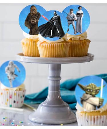 Pre-Cut Star Wars 1A Edible Stand up Wafer Paper Cupcake Toppers Cake Decorations Birthday Party (12) - Buy Online on GoSupps.com