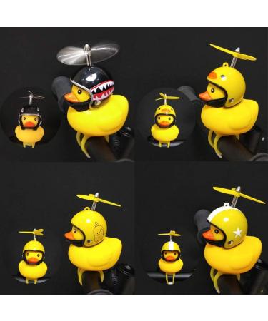 Duck Bike Bell Kids Horn and Bicycle Lights Set - Fun Duck Helmet Toy for Children and Adults Cycling - Yellow Duck Light and Spiderman Duck Design - Buy Online on GoSupps.com