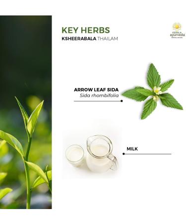Kerala Ayurveda Calming Body Oil - Ksheerabala Thailam 6.8 Fl Oz | Herbal Massage Oil for Muscle & Joint Support | Revitalising Foot Massage Oil - Buy Online on GoSupps.com