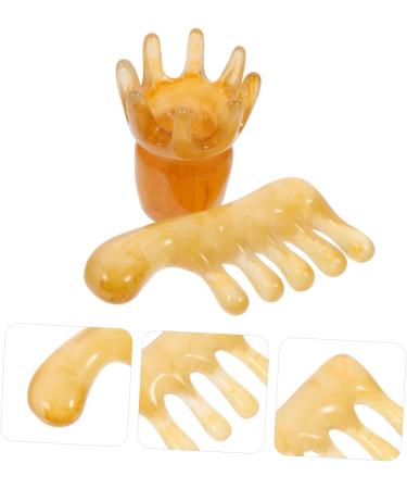 Magiclulu 4-Piece Resin Scalp Massage Comb Set - Large Gua Sha & Hand Tools for Hair & Scalp Relaxation | International Shipping Available - Buy Online on GoSupps.com