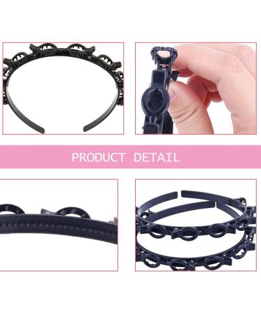 2 Pcs Clip Headbands Black Hairpin Headband -Double Bangs Hairstyle Hairpin Hairband With Clips/Korean Twist Braid Headband Non-Slip/Double Layer Twist Plait Headband for Women Girls - Buy Online on GoSupps.com
