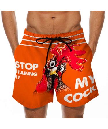 Men's Swim Trunks Funny Swimwear Bathing Suits Swim Beach Shorts Men's Beach Shorts Mens Short Swim Trunks Beach Shorts X-Large Orange